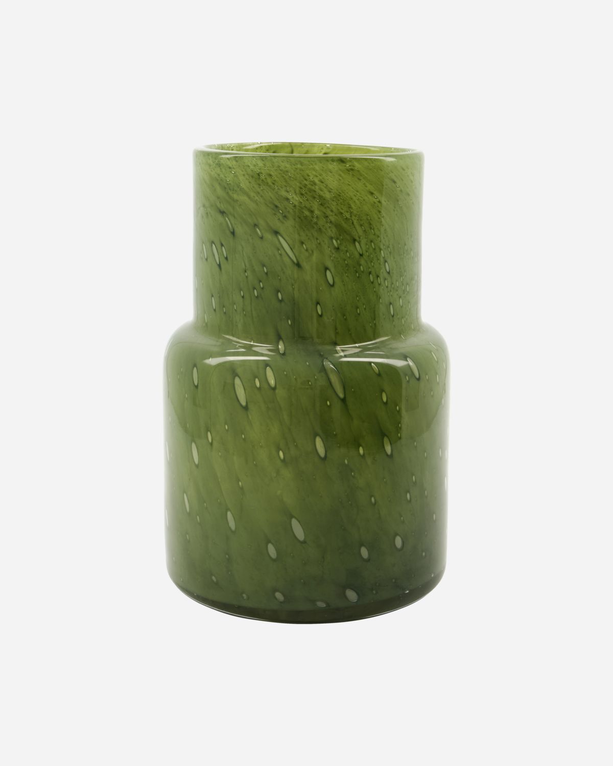 GREEN GLASS VASE