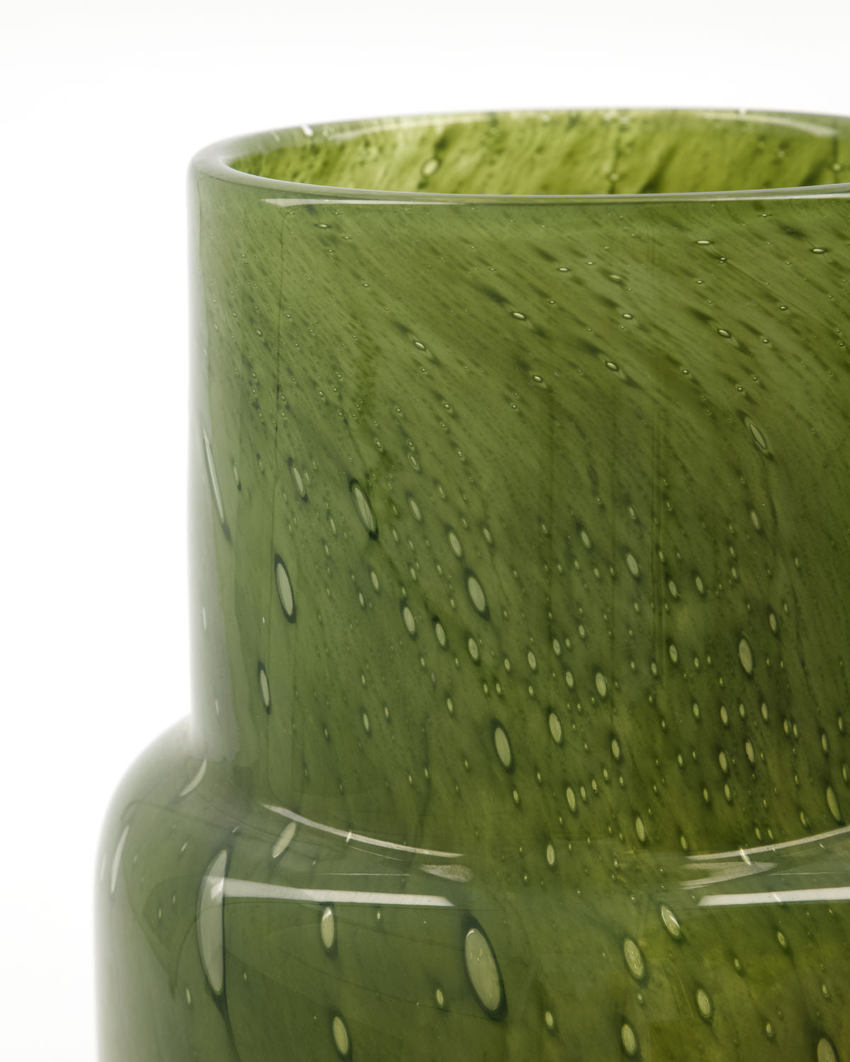 GREEN GLASS VASE