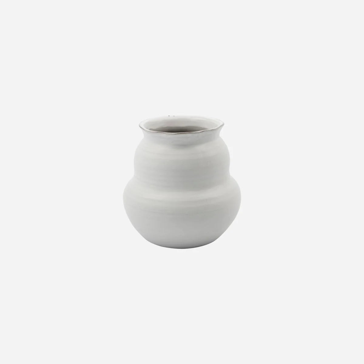 STONEWARE VASE : WHITE