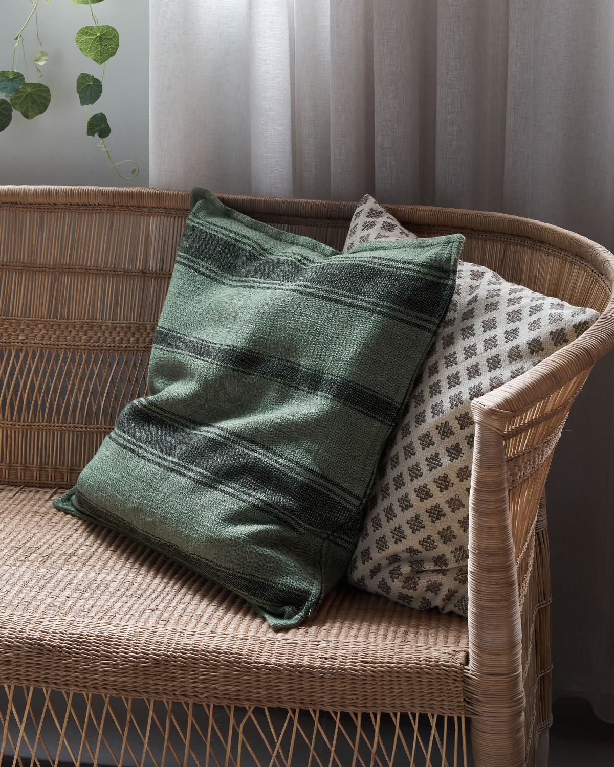 GREEN STRIPE CUSHION