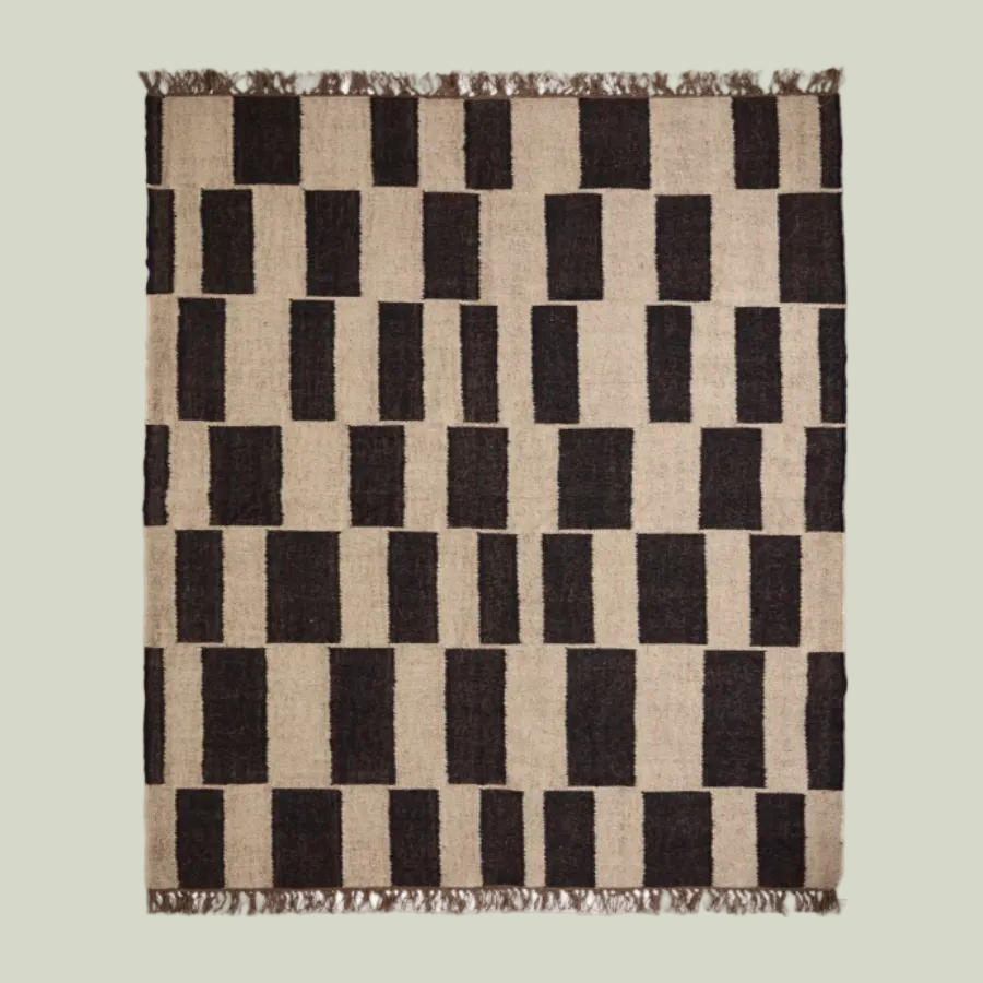 JUTE & WOOL RUG : HANDWOVEN