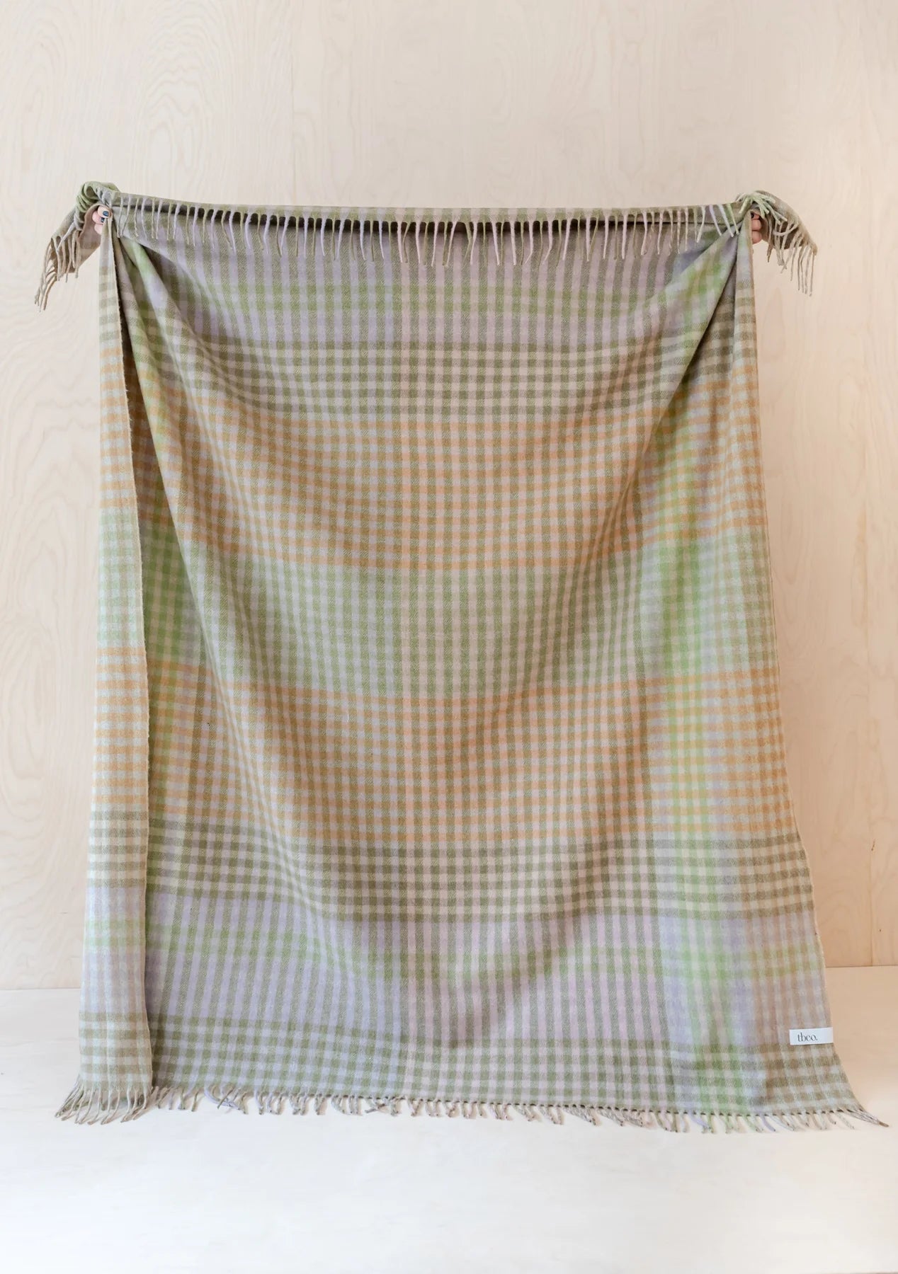 Recycled Wool Blanket : Lilac Grid Micro Gingham