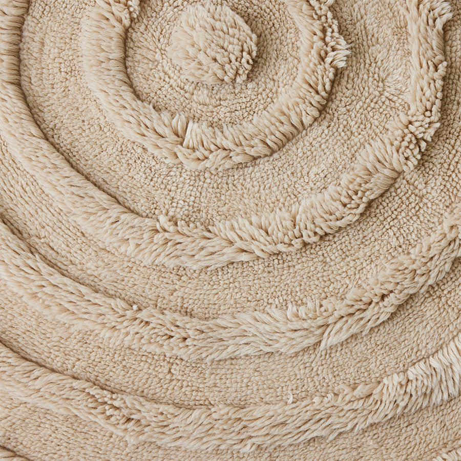 HKLIVING ROUND WOOL RUG CREAM