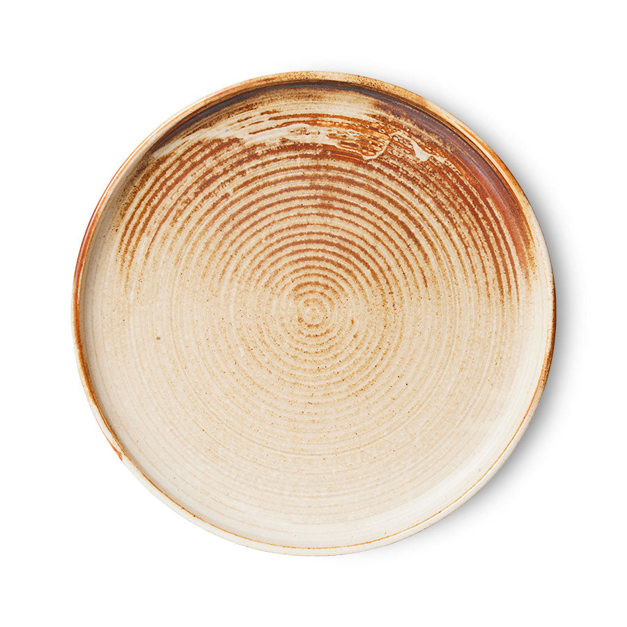 HKLIVING SIDE PLATE - RUSTIC CREAM/BROWN