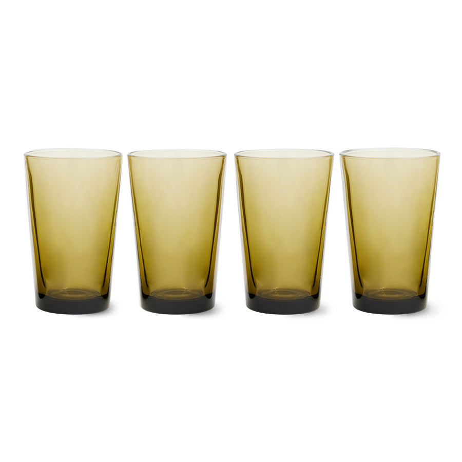 HKLIVING GLASS TEA CUPS MUD BROWN (SET OF 4)