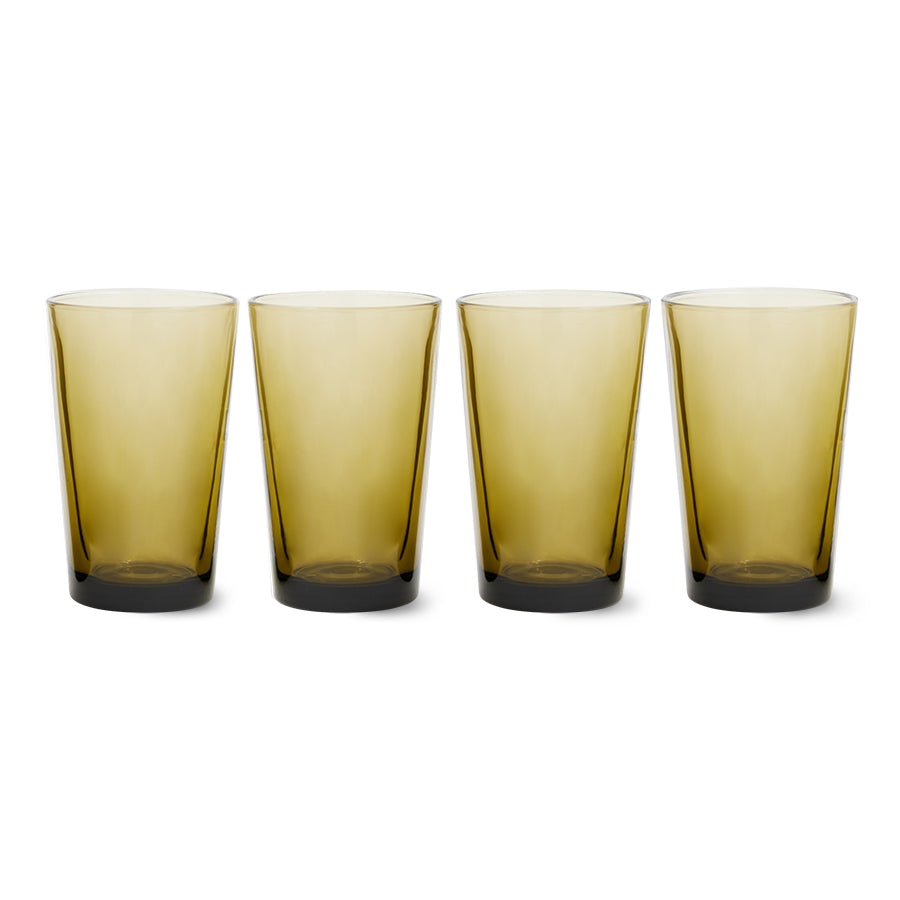 HKLIVING GLASS/TEA CUPS MUD BROWN (SET OF 4)