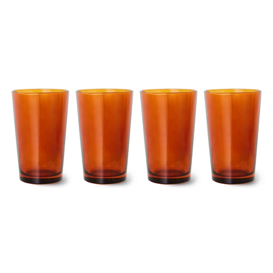 HKLIVING GLASS TEA CUPS AMBER BROWN (SET OF 4)