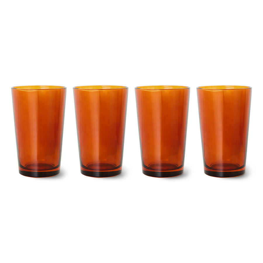 HKLIVING GLASS/TEA CUPS AMBER BROWN (SET OF 4)
