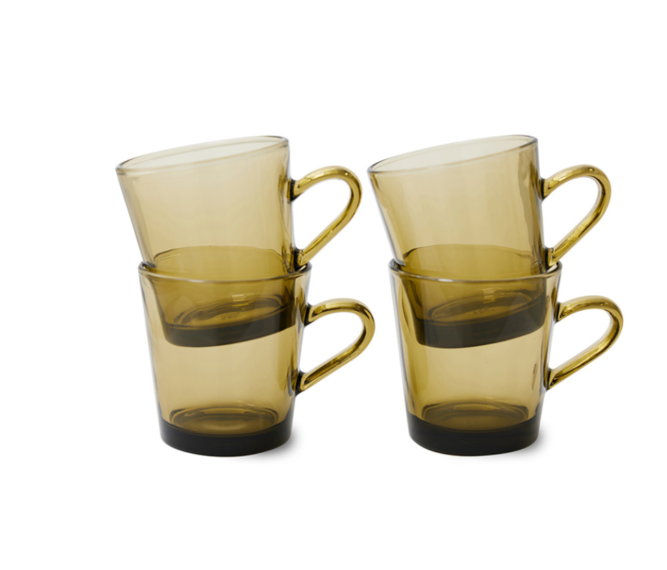 HKLIVING COFFEE CUPS MUD BROWN (SET OF 4)