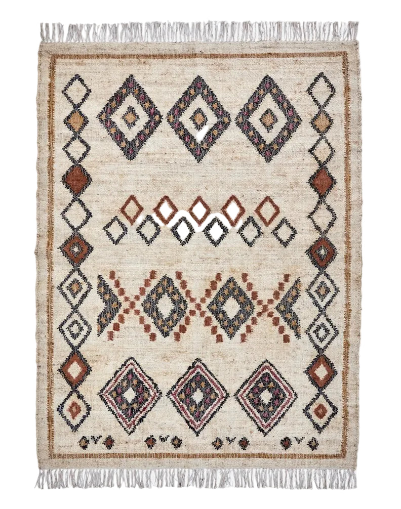JUTE & COTTON RUG : HANDWOVEN