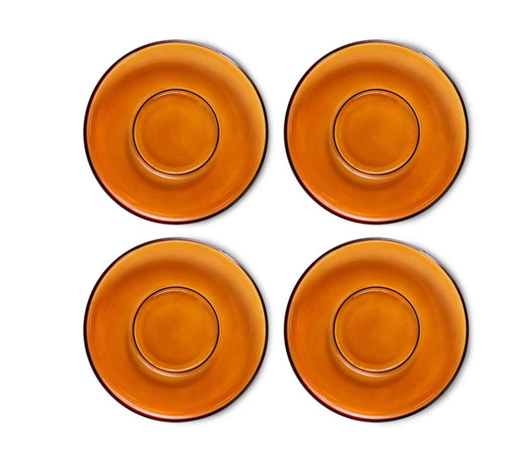 HKLIVING SAUCERS AMBER BROWN (SET OF 4)