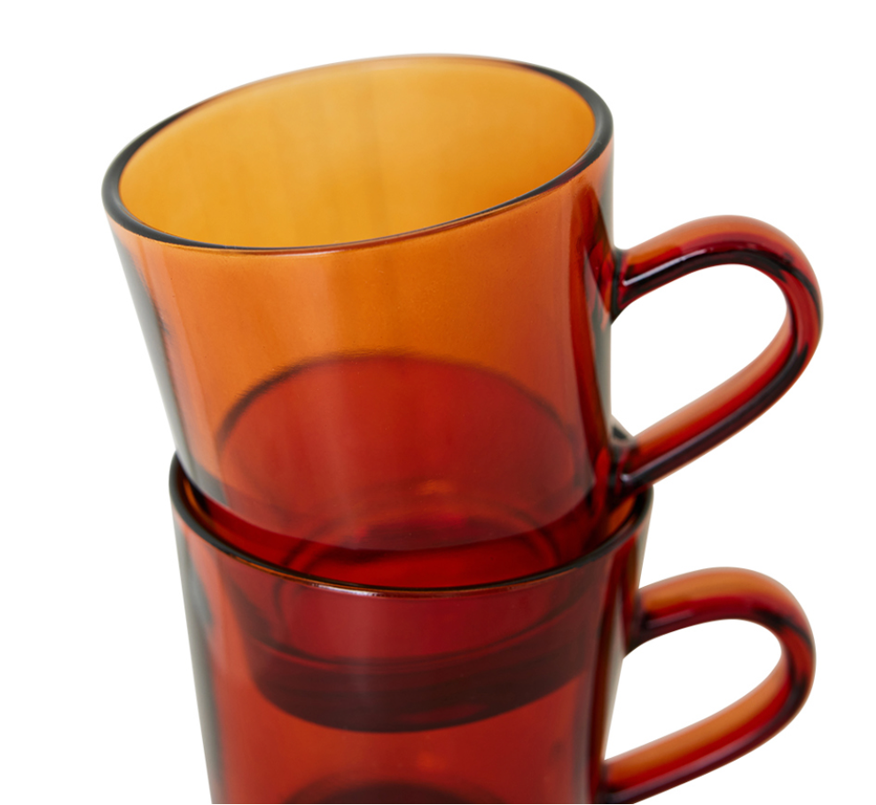 HKLIVING COFFEE CUPS AMBER BROWN (SET OF 4)