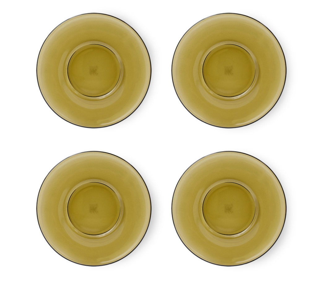 HKLIVING GLASS SAUCERS MUD BROWN (SET OF 4)