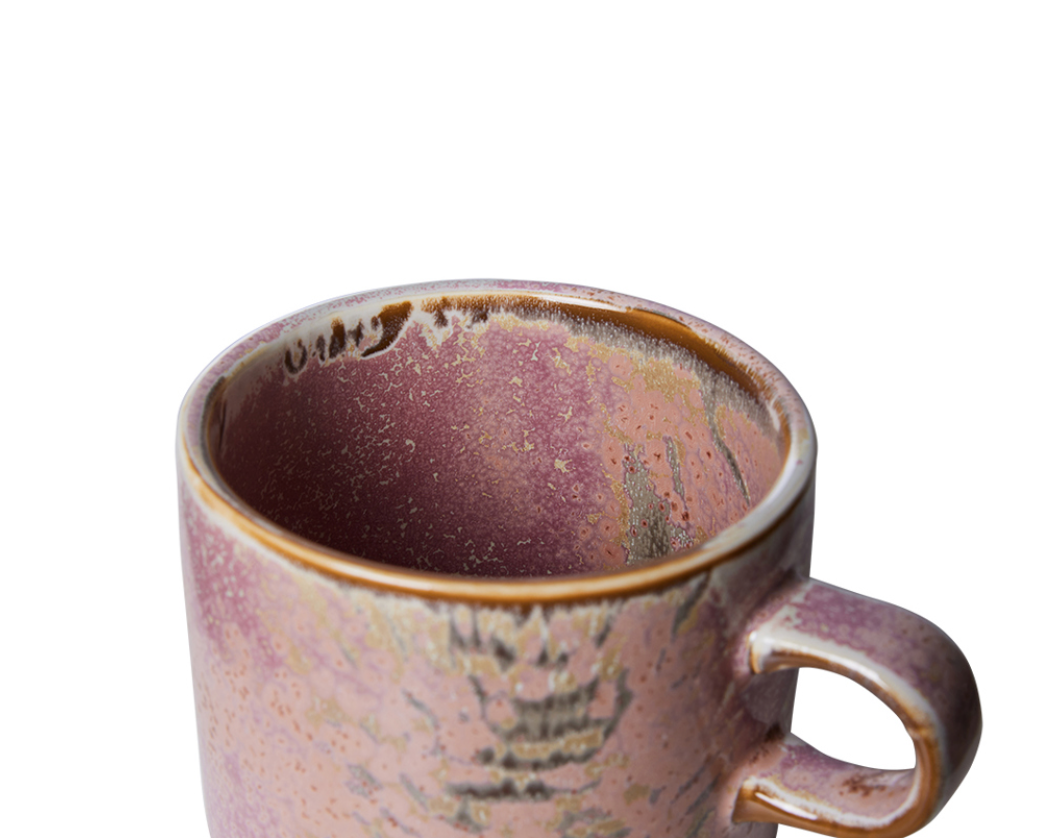 HKLIVING CUP AND SAUCER : RUSTIC PINK