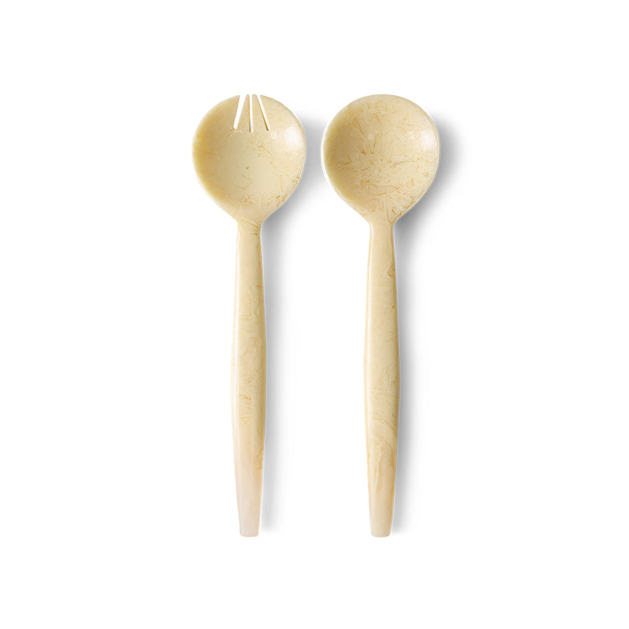 HKLIVING CUTLERY : SALAD SET VANILLA