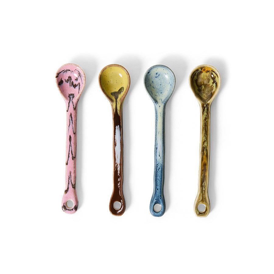 HKLIVING CERAMIC SPOONS SKETCH (SET OF 4)