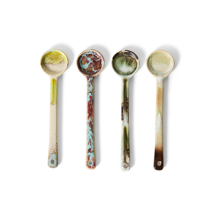 HKLIVING CERAMIC SPOONS BLEND (SET OF 4)