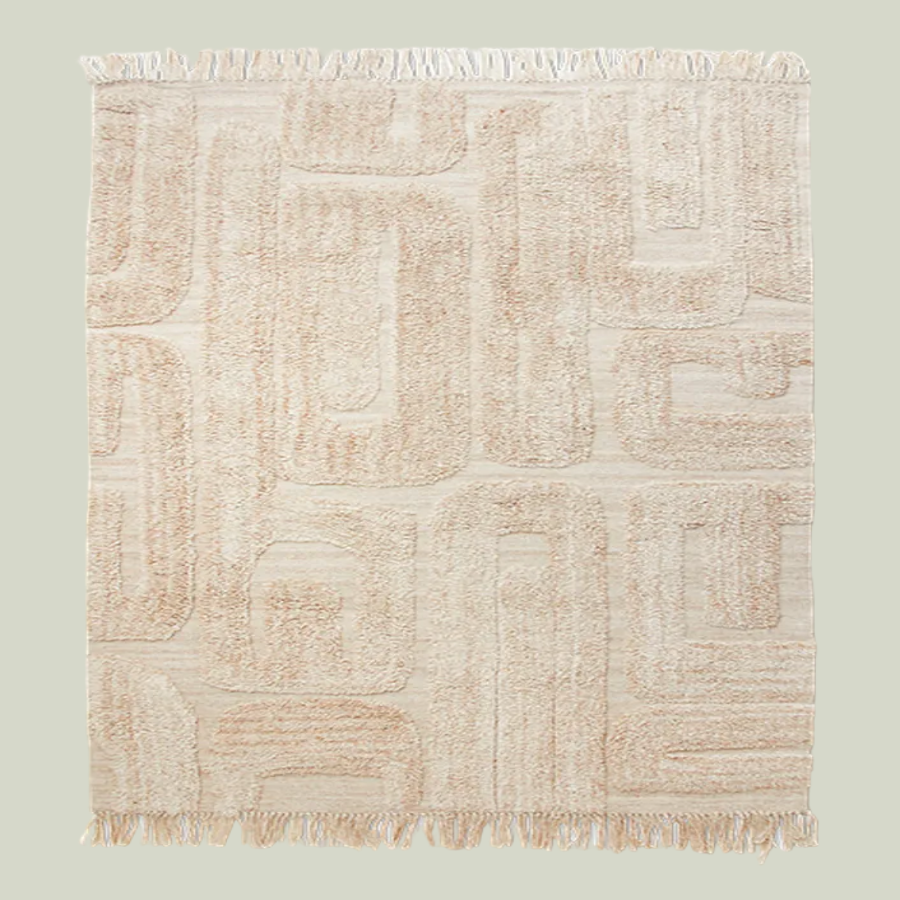 HKLIVING WOOL RUG : LIMESTONE