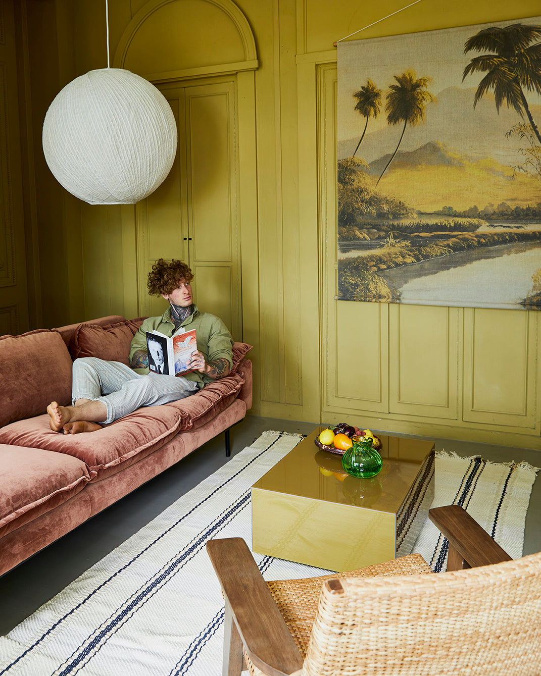 HKLIVING RETRO SOFA : 3 SEATS