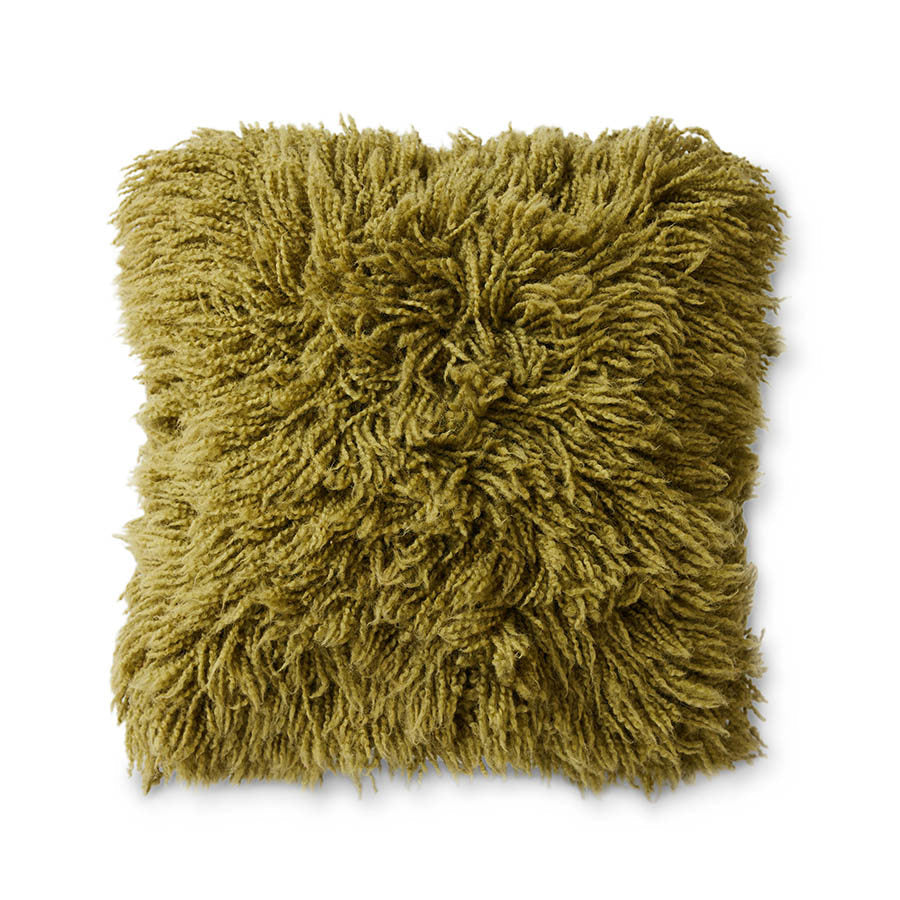 HKLIVING FLUFFY CUSHION : OLIVE