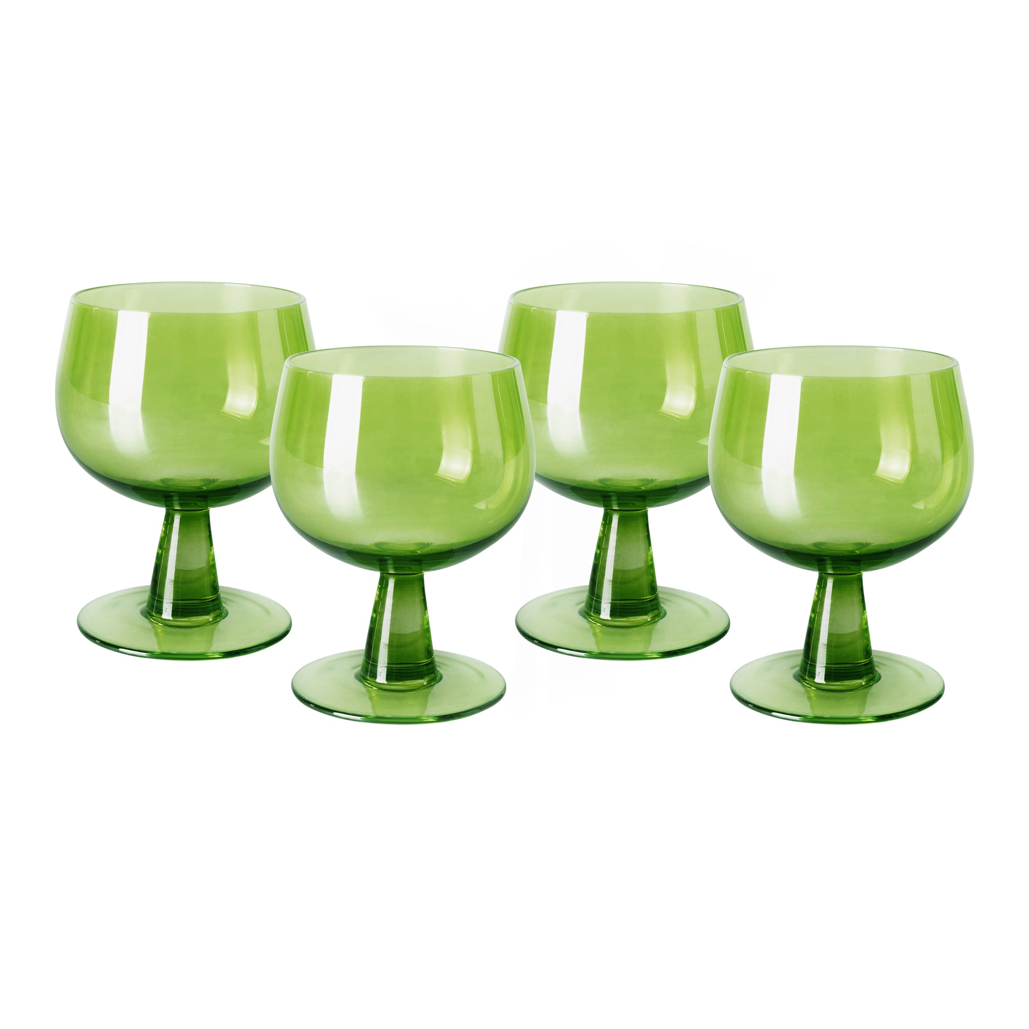 HKLIVING WINE GLASS LOW : LIME GREEN (SET OF 4)
