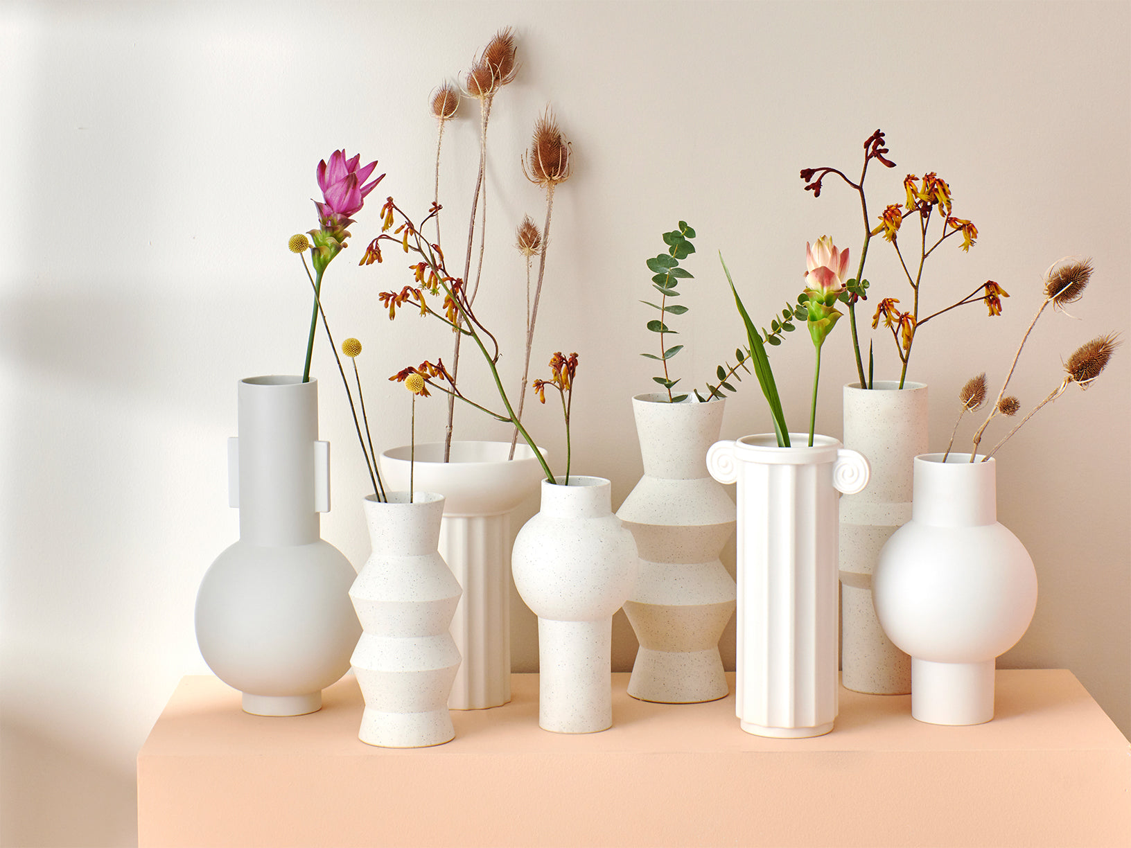 HKLIVING MATT WHITE VASE